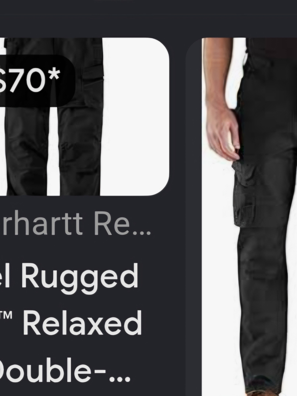 Carhartt Black Relaxed Fit Cargo Pants
